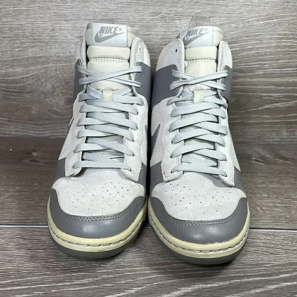 Nike Dunk Sky Hi Canyon Gray Suede Leather Women’s Sz 9.5 Hidden Wedge Sneakers